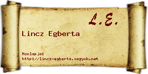 Lincz Egberta névjegykártya